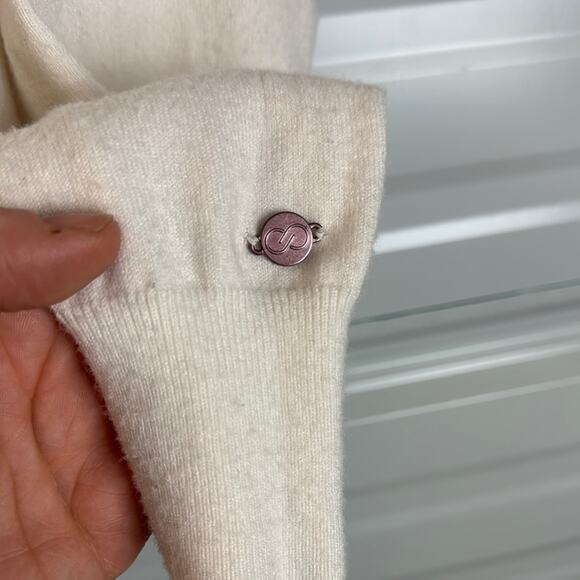 CALIA by Carrie Underwood Cream V-Neck Sweater with Wrap Style - Picture 5 of 7